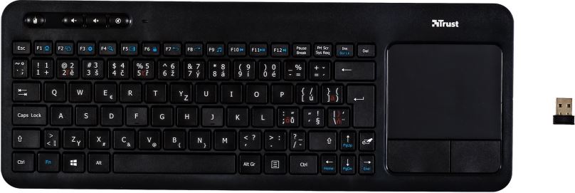 Klávesnice Trust Veza Wireless Touchpad Keyboard - CZ/SK
