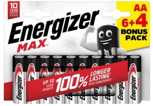 Jednorázová baterie Energizer MAX AA 6+4 zdarma