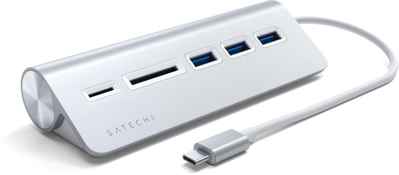 Replikátor portů Satechi Aluminium Type-C USB Hub (3x USB 3.0,MicroSD) - Silver