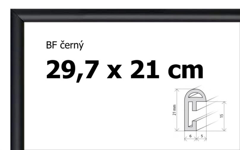 BFHM Plastový rám 29,7x21cm A4 - černý
