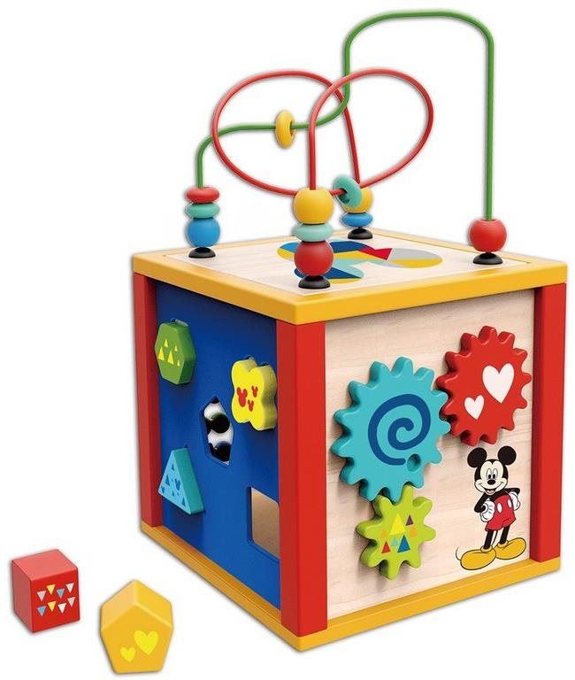 Interaktivní hračka Mickey kostka naučná s labyrintem, 20 x 20 x 20 cm
