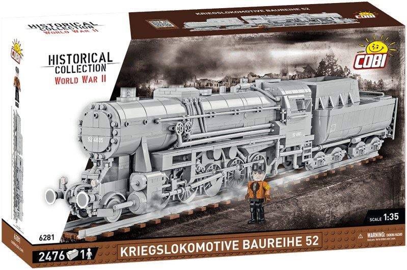 Cobi 6281 World War II 1:35 Parní lokomotiva Kriegslokomotive Baureihe 52 s tendrem