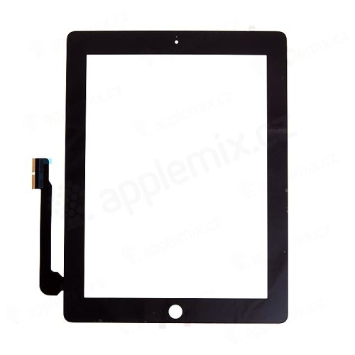 Náhradní díl Dotykové sklo (touch screen digi) + IC konektor a flex s Home Buttonem pro Apple iPad mini / mini 2 (Retina) - černé - kvalita A
