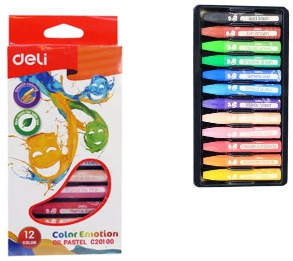 Voskovky DELI Color Emotion olejové 12 barev