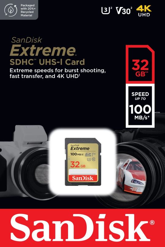Paměťová karta SanDisk SDHC 32GB Extreme + Rescue PRO Deluxe