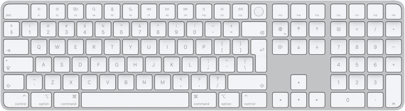 Klávesnice Apple Magic Keyboard s Touch ID a Numerickou klávesnicí, stříbrná - US