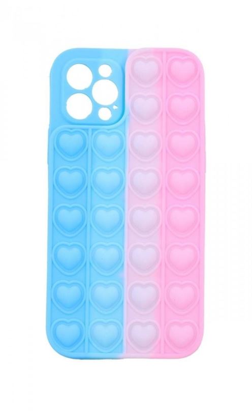 Kryt na mobil TopQ Heart Pop It iPhone 13 Pro silikon modro-růžový 67970