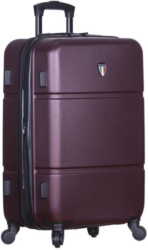 Cestovní kufr TUCCI T-0117/3 L ABS - vínová