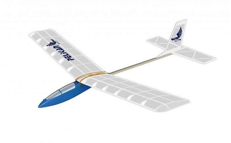 Model letadla Pelikan - kvalitní Laser Cut stavebnice házedla s rozpětím 66 cm