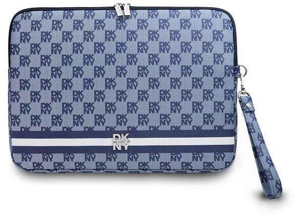 Pouzdro na notebook DKNY PU Leather Checkered Pattern and Stripe 13/14" Blue