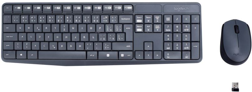 Set klávesnice a myši Logitech Wireless Combo MK235 šedý - CZ/SK