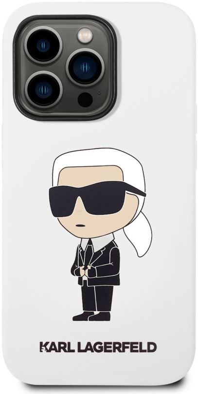 Kryt na mobil Karl Lagerfeld Liquid Silicone Ikonik NFT Zadní Kryt pro iPhone 14 Pro White
