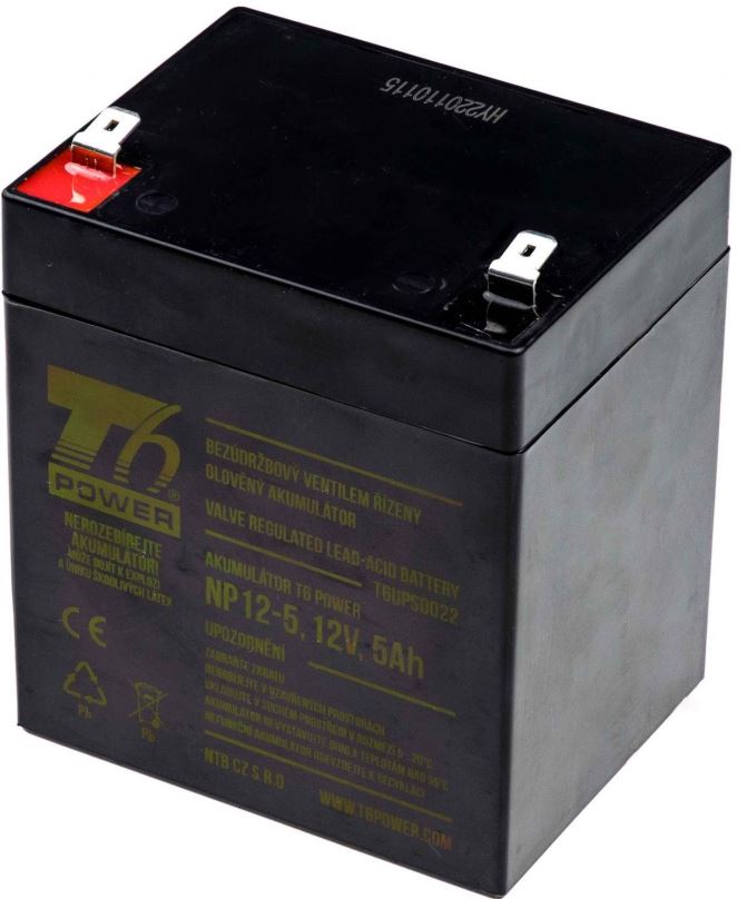 Nabíjecí baterie Akumulátor T6 Power NP12-5, 12V, 5Ah