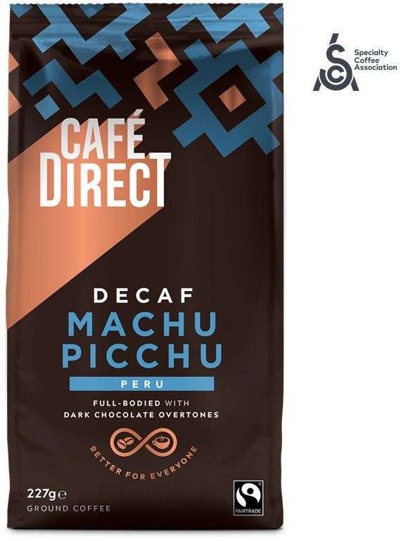 Káva Cafédirect Machu Picchu SCA 82 mletá káva bez kofeinu 227g
