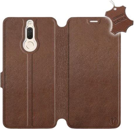Kryt na mobil Flip pouzdro na mobil Huawei Mate 10 Lite - Hnědé - kožené -  Brown Leather