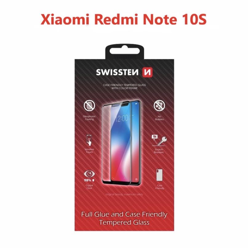 Ochranné sklo Swissten Case Friendly pro Xiaomi Redmi Note 10S černé