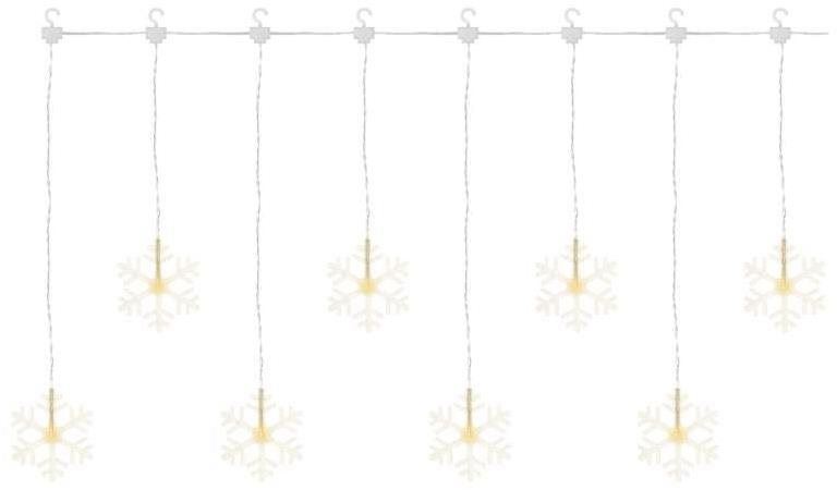 Světelný řetěz EMOS LED vánoční závěs – sněhové vločky, 84 cm, venkovní i vnitřní, teplá bílá