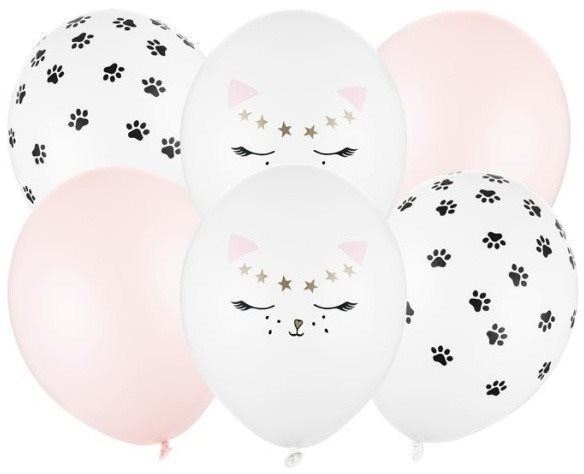 Balonky Sada latexových balónků - motiv kočičky - 30 cm - 6 ks