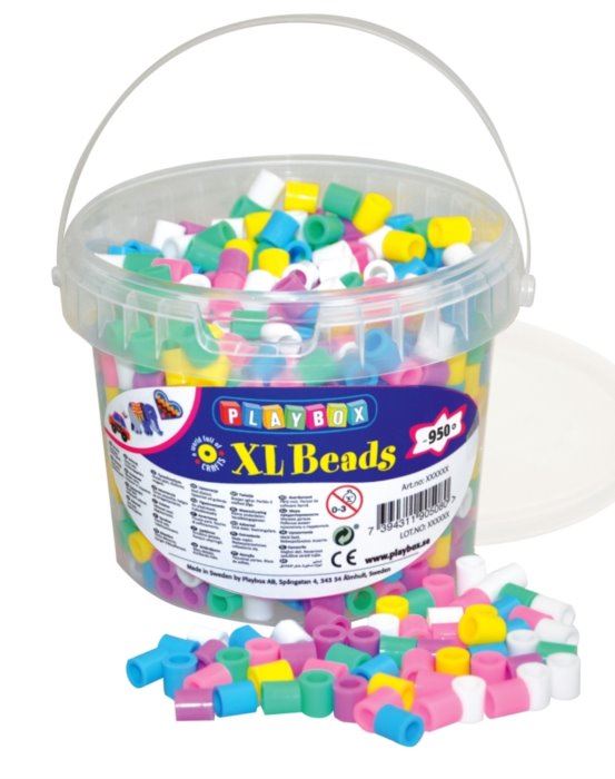 PLAYBOX Zažehlovací korálky XL pastelové v kbelíku 950 ks