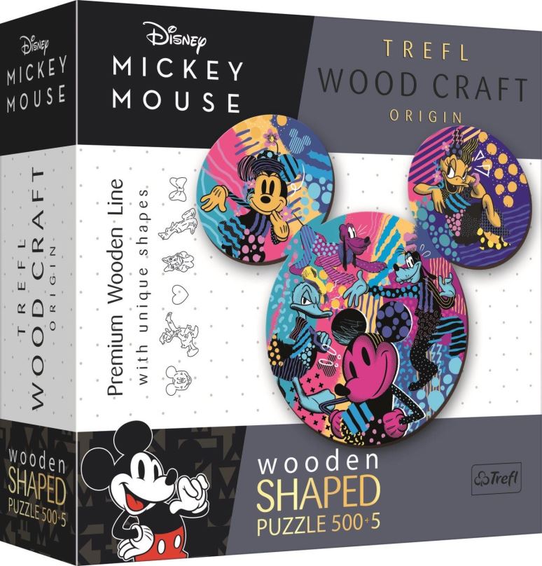 Dřevěné puzzle Trefl Wood Craft Origin puzzle Mickey Mouse 505 dílků