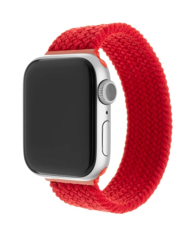 Řemínek FIXED Elastic Nylon Strap pro Apple Watch 42/44/45/Ultra 49mm velikost L červený