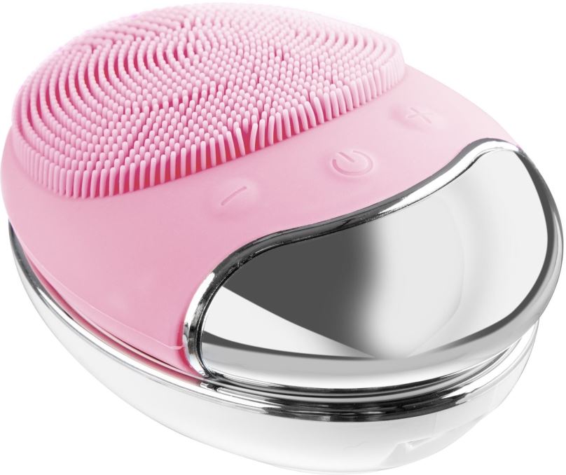 Kosmetický přístroj Palsar7 Silikonový kartáček na čištění pleti s podložkou, světle růžový
