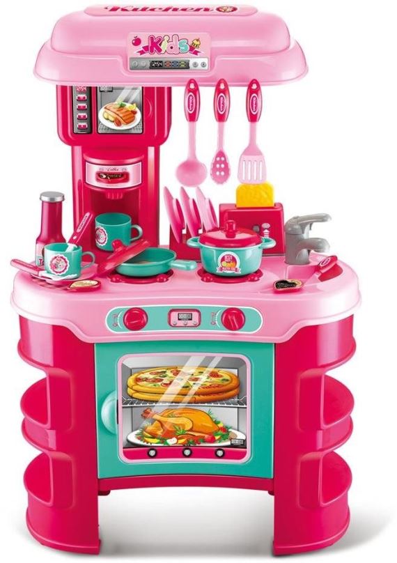 Dětská kuchyňka Baby Mix Dětská kuchyňka Little Chef růžová 32 ks
