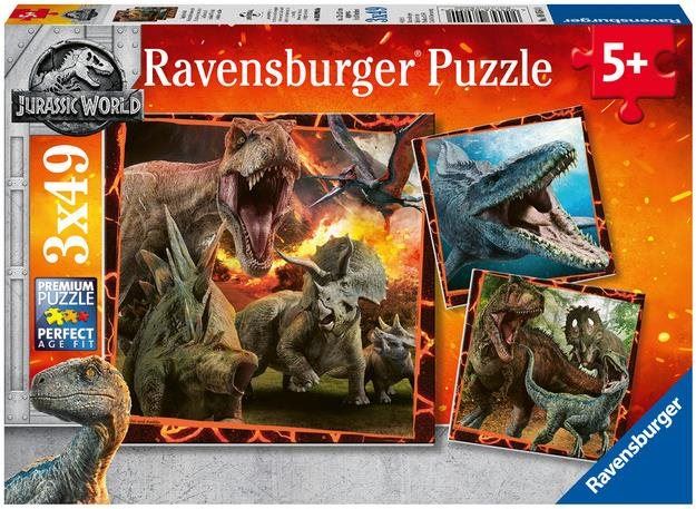Puzzle Ravensburger puzzle 080540 Jurský svět: Padlé království 3x49 dílků