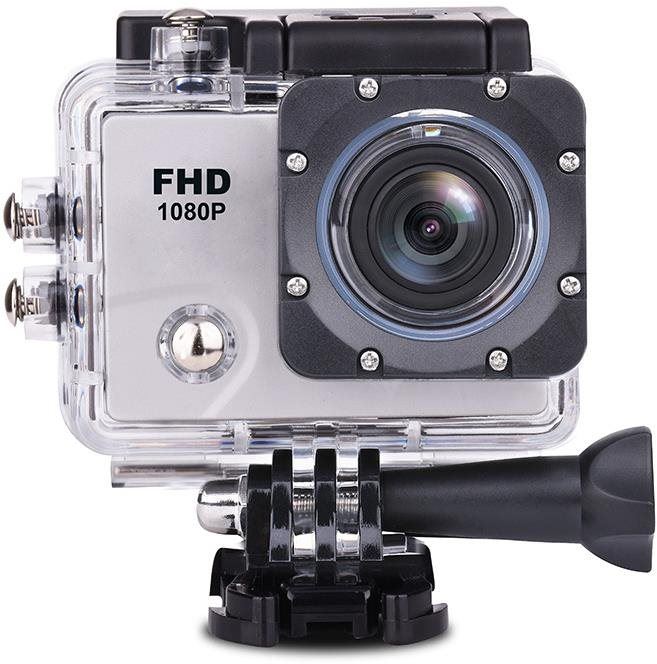 Outdoorová kamera Hurtel Sportovní kamera 1080 P Full HD Wi-Fi 12 Mpx vodotěsná širokoúhlá + příslušenství bílá