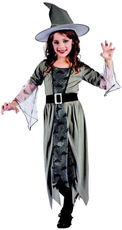 Kostým Šaty na karneval - čarodějka, 120-130 cm