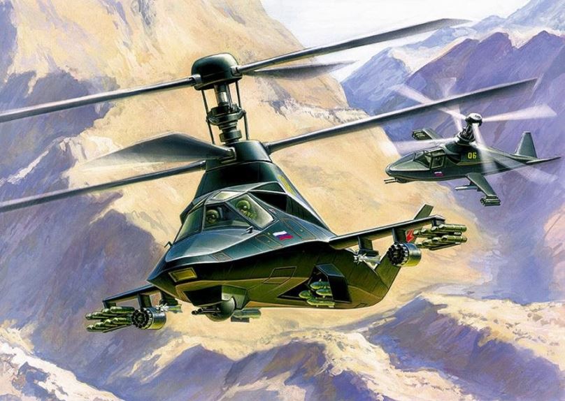 Model vrtulníku Model Kit vrtulník 7232 - Kamov KA-58 "Black Ghost"