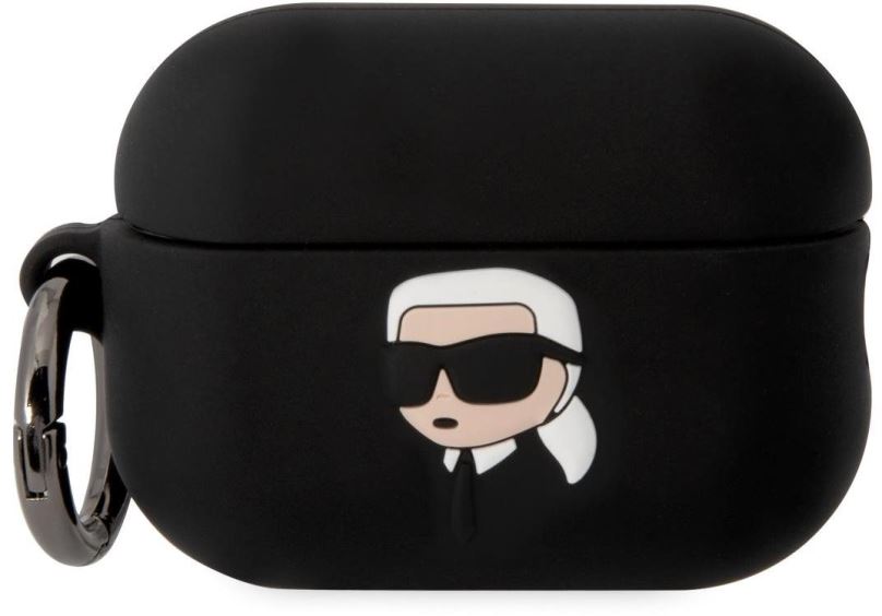 Pouzdro na sluchátka Karl Lagerfeld 3D Logo NFT Karl Head Silikonové Pouzdro pro Airpods Pro 2 Black