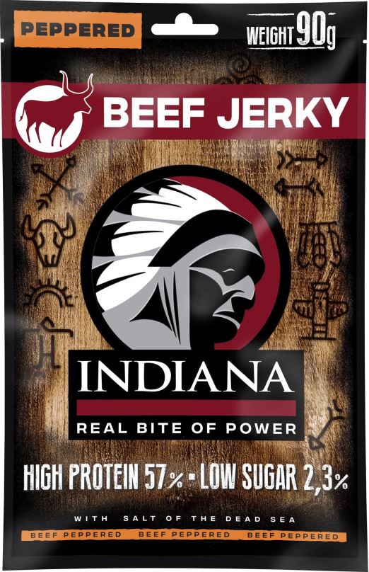 Sušené maso Indiana hovězí Peppered 90g