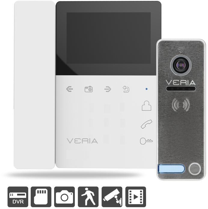 Videotelefon VERIA 7043B bílý + VERIA 230
