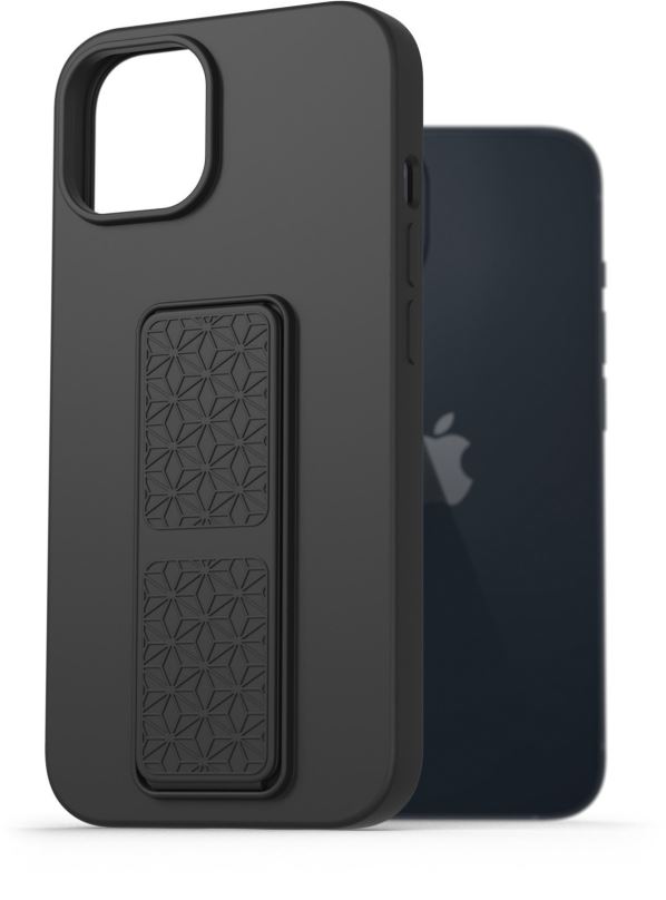 Kryt na mobil AlzaGuard Liquid Silicone Case with Stand pro iPhone 14 černé