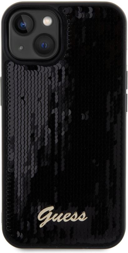 Kryt na mobil Guess Sequin Script Logo Zadní Kryt pro iPhone 13 Black