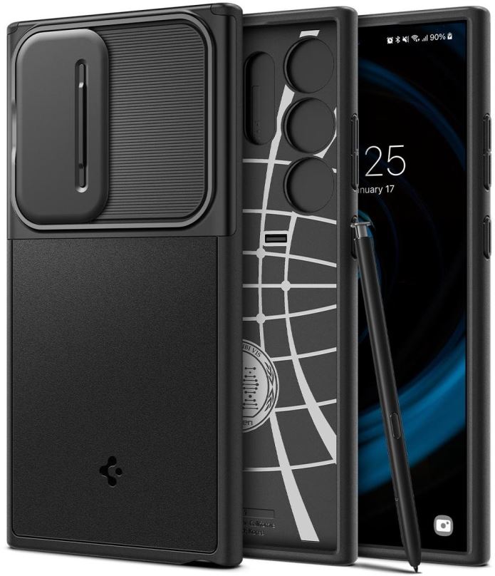 Kryt na mobil Spigen Optik Armor Black Samsung Galaxy S24 Ultra