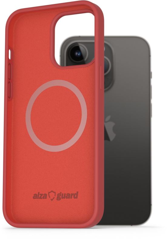 Kryt na mobil AlzaGuard Magnetic Silicone Case pro iPhone 14 Pro Max červené