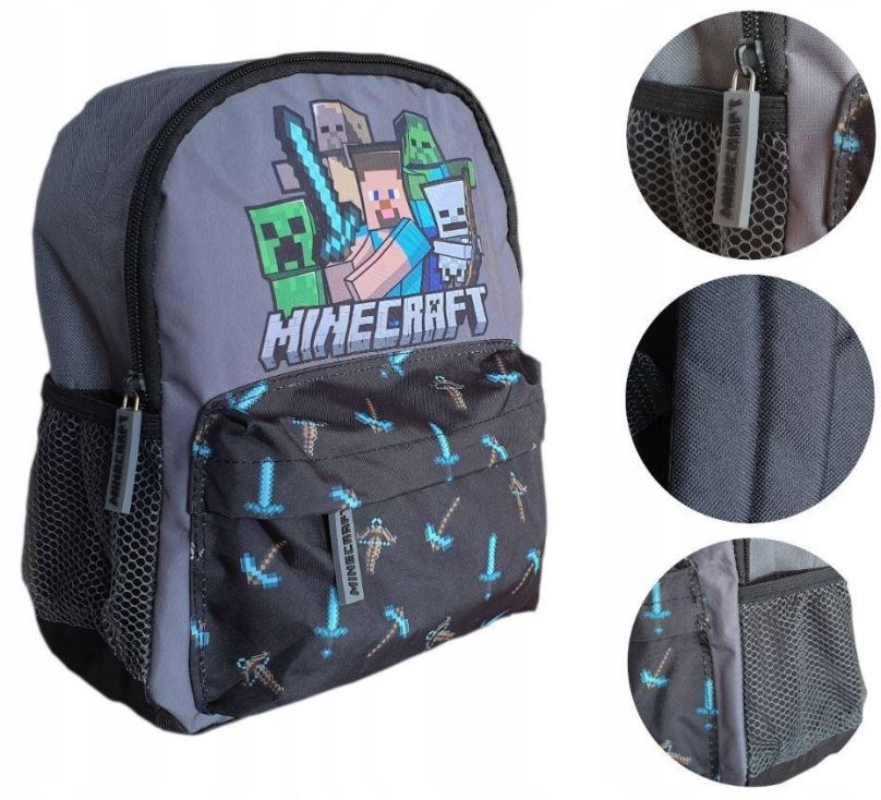 Dětský batoh FASHION UK Batoh Minecraft, šedý