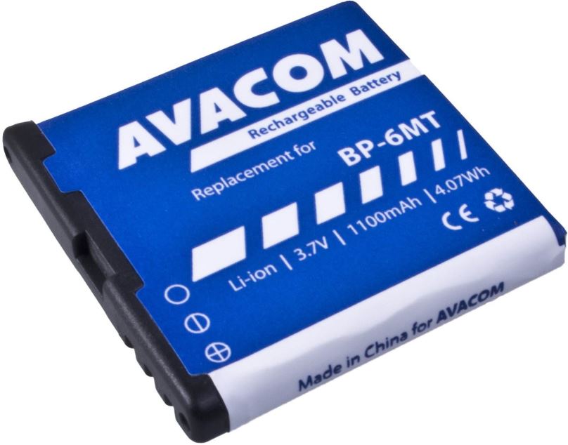 Baterie pro mobilní telefon Avacom za Nokia E51, N81, N81 8GB, N82, Li-ion 3.6V 1100mAh (náhrada BP-6MT)