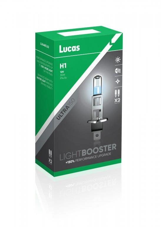 Autožárovka Lucas LightBooster H1 12V 55W +150% sada 2 ks