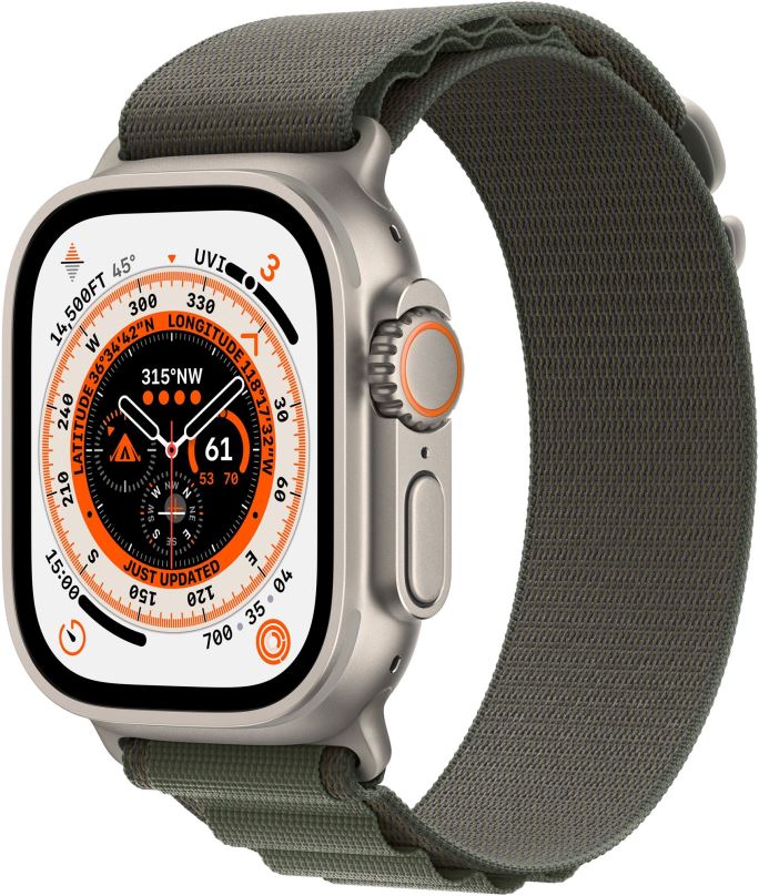 Chytré hodinky Apple Watch Ultra 49mm titanové pouzdro se zeleným alpským tahem - Large