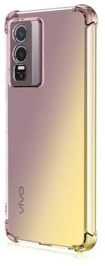 Kryt na mobil TopQ Kryt Vivo Y76 5G silikon Shock duhový purpurovo-žlutý 72251
