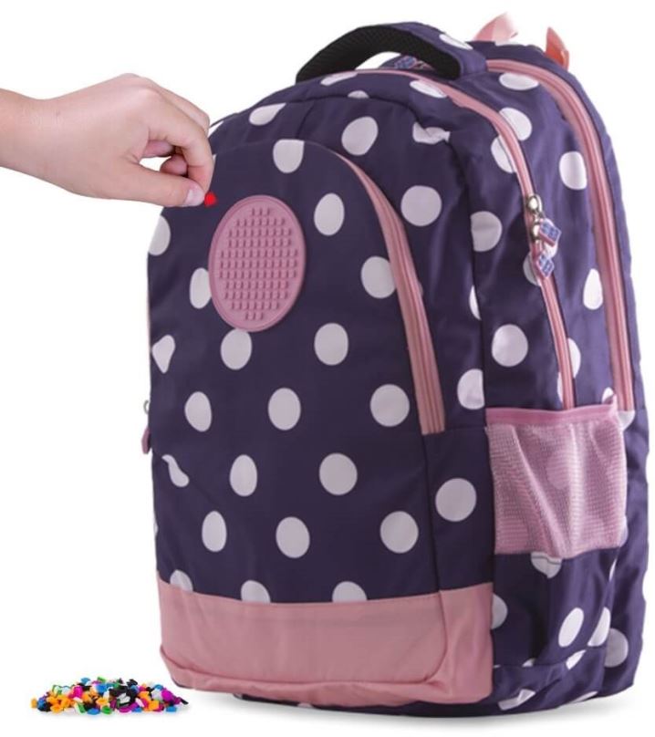 Školní batoh Pixie Crew studentský batoh modrý s bílým puntíkem