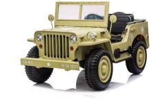 Dětské elektrické auto USA ARMY 4X4, 3 místné, béžové