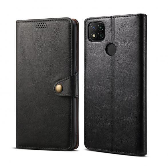 Pouzdro na mobil Lenuo Leather pro Xiaomi Redmi 9C, černá
