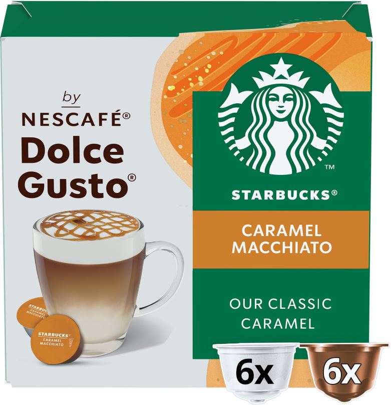 Kávové kapsle STARBUCKS® Caramel Macchiato by NESCAFE® DOLCE GUSTO® kávové kapsle 12 ks