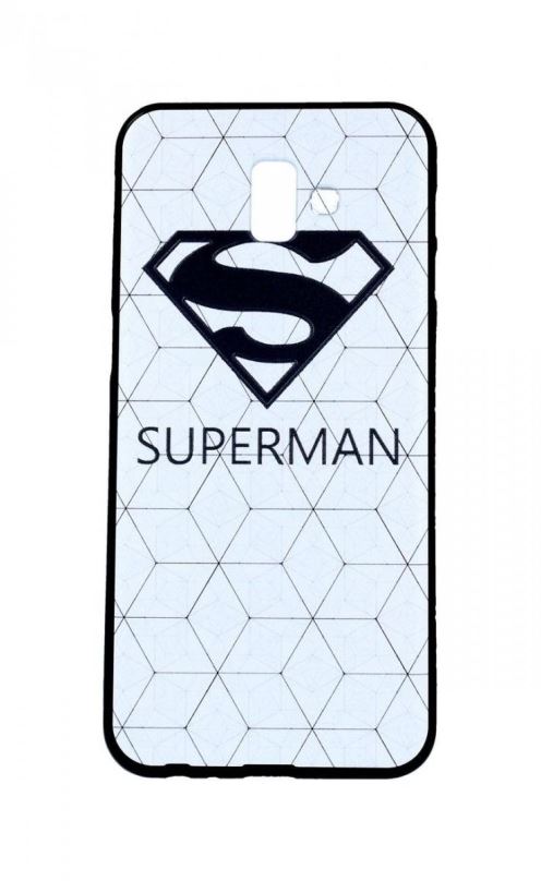 Pouzdro na mobil TopQ Samsung J6+ 3D silikon bílý Superman 33781