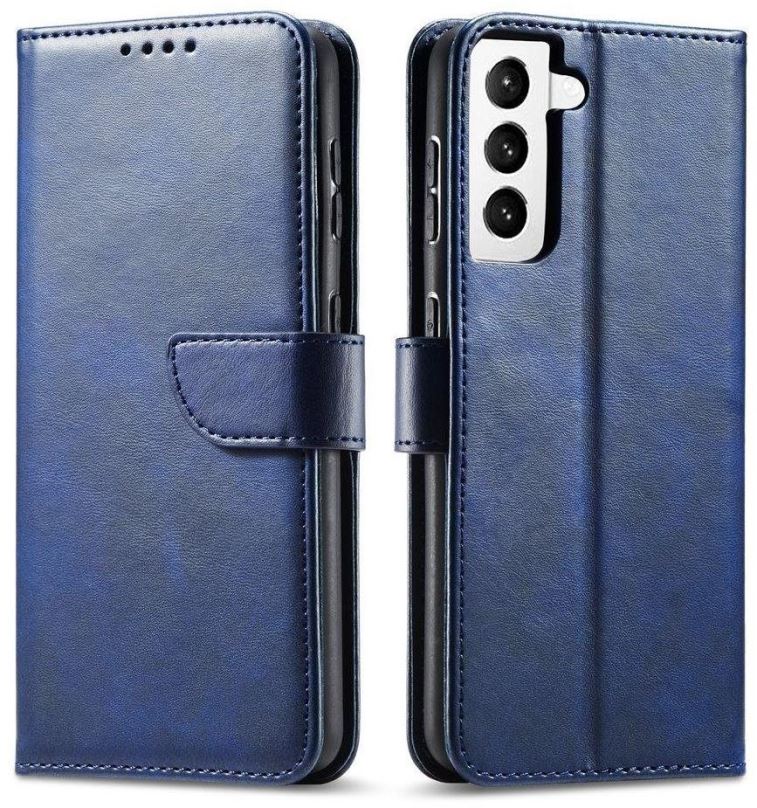 Pouzdro na mobil Magnet knížkové kožené pouzdro na Samsung Galaxy S22 Ultra, modré