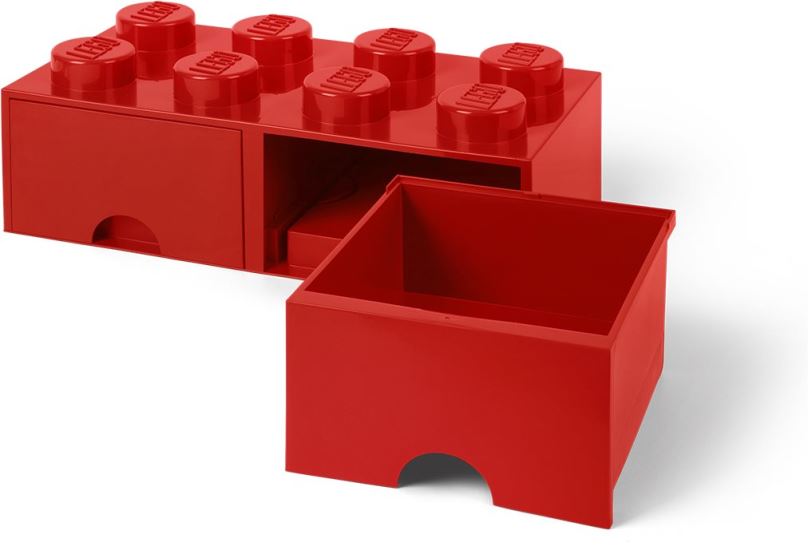 Úložný box LEGO Úložný box 8 s šuplíky - červená